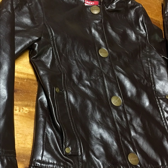 Bongo Pleather Brown Jacket Girls 7/8 - Picture 4 of 5